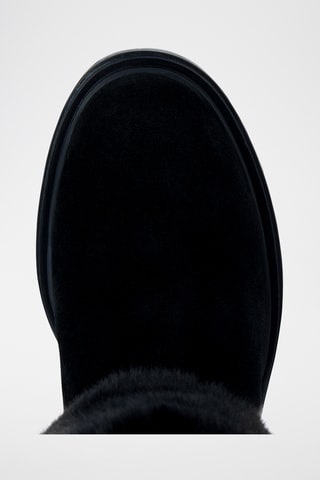 Gevoerde Nubuck Enkellaarzen Damiana - Zwart