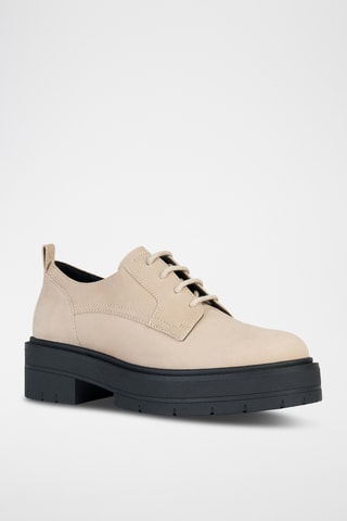 Leren Platform Derby's Spherica - Beige