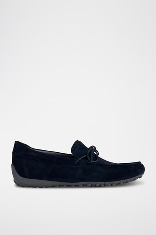 Nubuck Mocassins Snake - Marineblauw