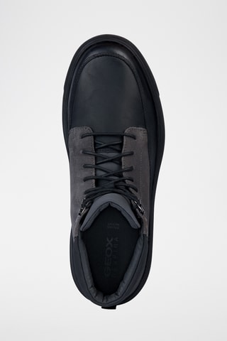 Hoge Leren Sneakers Cervino - Zwart en Donkergrijs