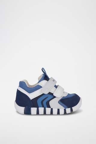 Kalfsleren Sneakers Lupidoo - Blauw en Wit