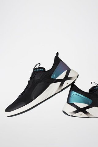 Leren en Nubuck Sneakers met Sleehak Playkix - Zwart en Blauw