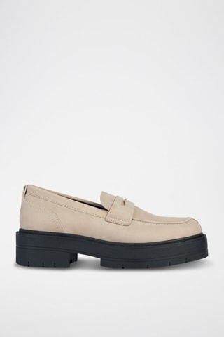 Platform Nubuck Mocassins Spherica - Beige