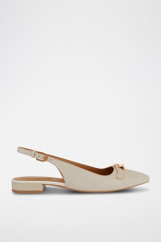 Leren Ballerina’s Charyssa - Beige