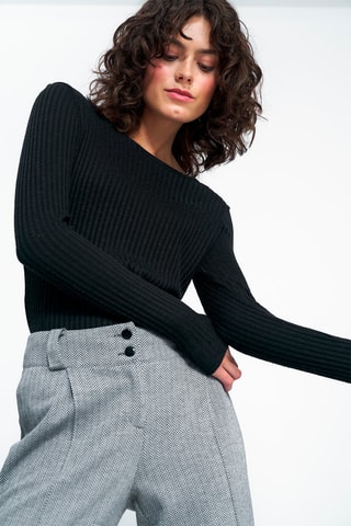 Pantalon wide legs - Gris