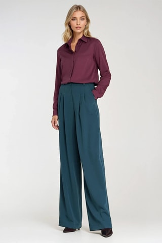 Pantalon wide legs - Bleu canard