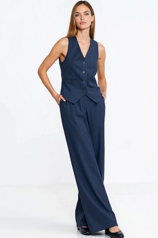 Pantalon wide legs - Bleu marine