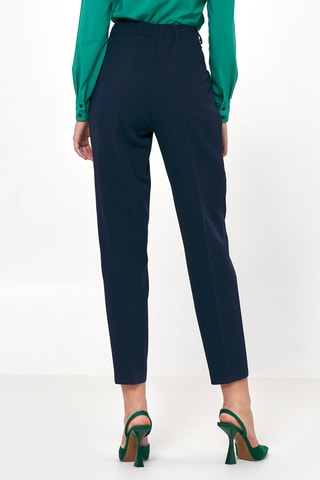 Pantalon carotte taille haute - Bleu marine