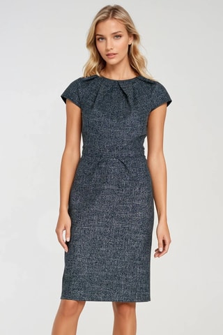 Robe fourreau - Bleu marine chiné