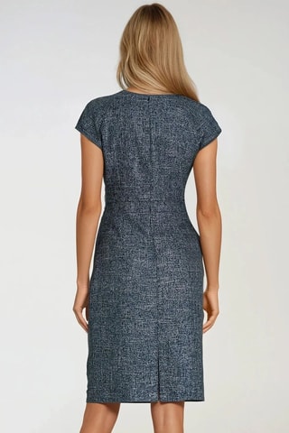 Robe fourreau - Bleu marine chiné