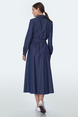 Robe chemise en jean - Bleu marine chiné