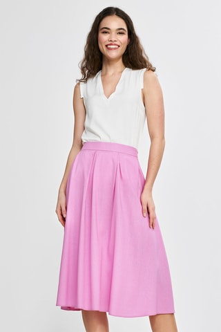Jupe midi en lin - Rose
