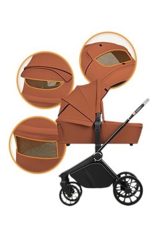 Poussette multifonction 3-en-1 Mika Plus - Marron - Dès la naissance à 4 ans