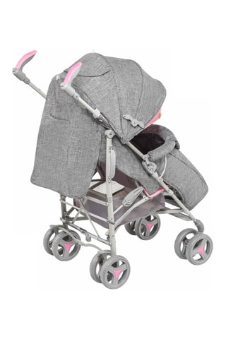 Poussette + accessoires Irma - Gris et rose