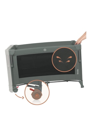 Letto da viaggio con ampia estensione 3 in 1 Ellen - Verde - Dalla nascita a 36 mesi - Fino a 15 kg