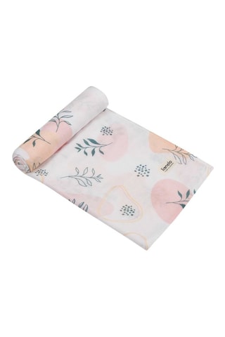 3 langes en fibres de bambou Leaf - Bleu et blanc