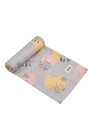 3 langes en fibres de bambou Leaf - Bleu et blanc