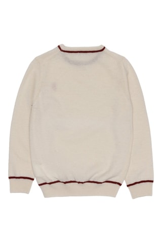 Jersey de lana - Crudo y burdeos