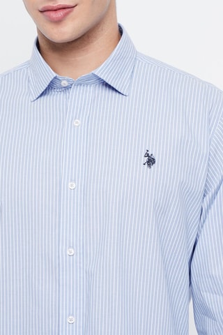 Chemise slim - Ciel et blanc