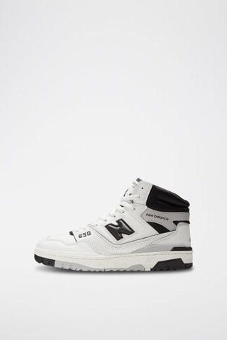 Baskets montantes en cuir 650 - Blanc et noir