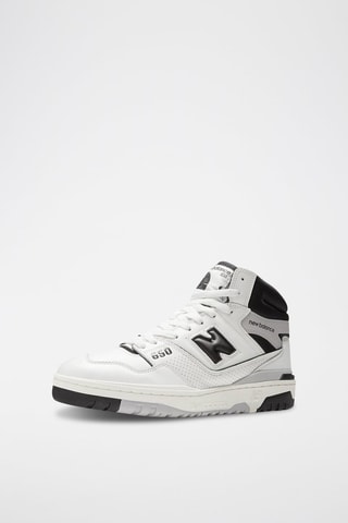 Baskets montantes en cuir 650 - Blanc et noir