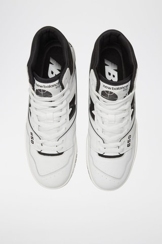 Baskets montantes en cuir 650 - Blanc et noir