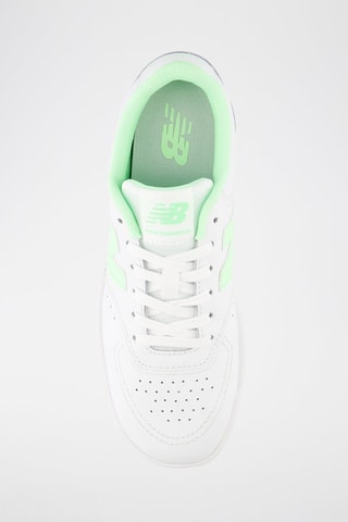 Baskets en cuir W80 - Blanc et vert fluo