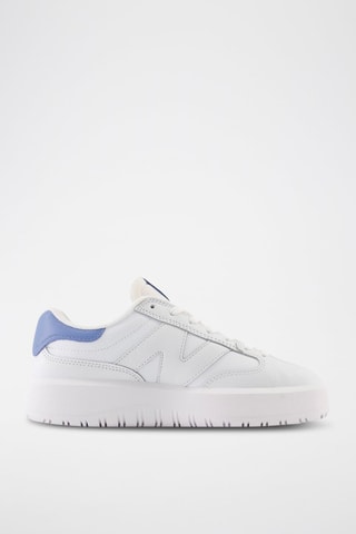 Baskets plateformes en cuir 302 - Blanc et bleu