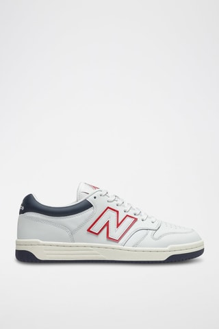 Sneakers en cuir 480 - Blanc et bleu marine