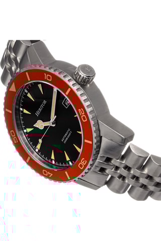 Automatisch Roestvrijstalen Horloge Zilverkleurig en Oranje