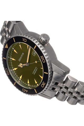 Automatisch Roestvrijstalen Horloge Zilverkleurig en Kaki