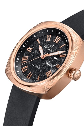 Automatisch Leren Japans Horloge Zwart en Roségoudkleurig