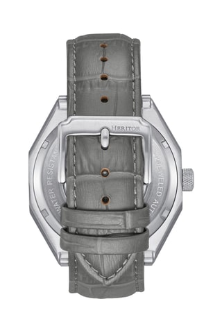 Leren Automatische Horloge Antoni - Grijs en Zilverkleurig