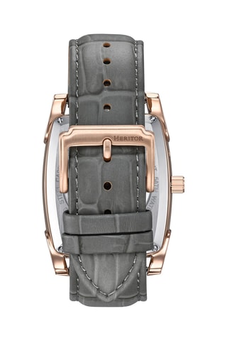 Relógio turbilhão automático de couro Valentin - Cinzento e dourado