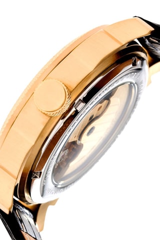 Leren Automatisch Horloge Helmsley Heritor - Chronograaf - Zwart en Goudkleurig