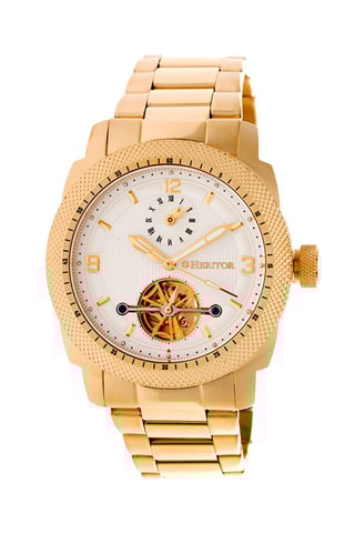 Automatisch Stalen Horloge Helmsley Goudkleurig en Wit