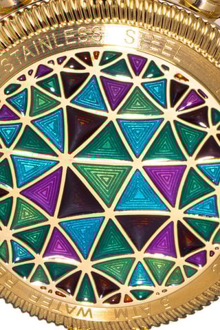 Relógio automático em couro Legacy - Preto e dourado