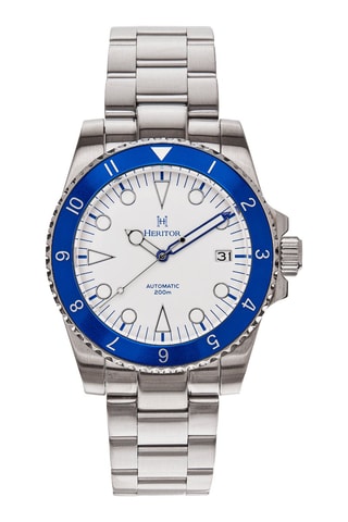 Automatisch Stalen Horloge Zilverkleurig en Blauw