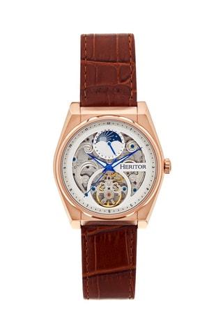 Automatisch Leren Horloge Daxton - Bruin en Roségoudkleurig