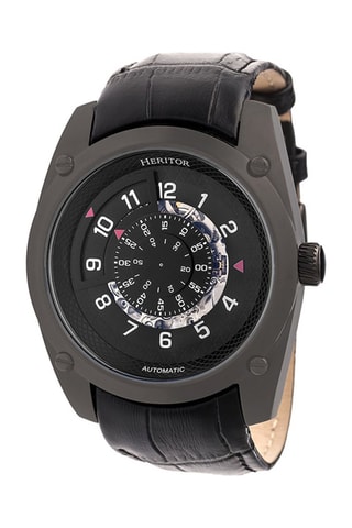 Leren Automatisch Horloge Daniels - Zwart