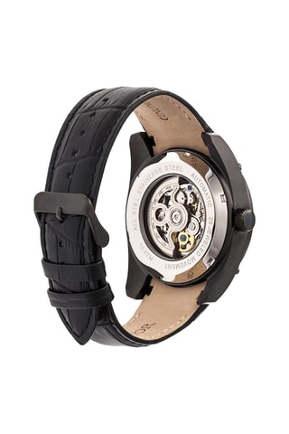 Leren Automatisch Horloge Daniels - Zwart