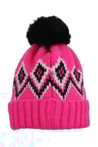 Gorro com pompom Monceau - Fúcsia