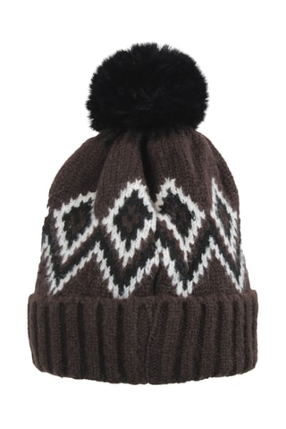 Gorro polar com pompom Monceau - Castanho