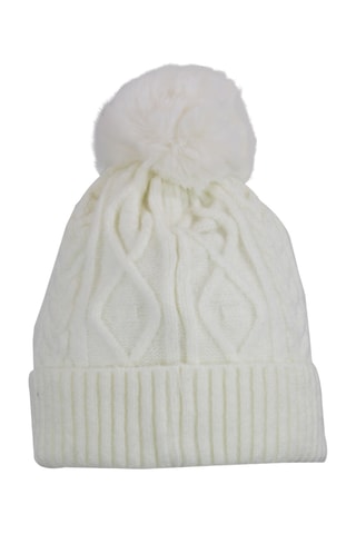 Gorro polar com pompom Montchat- Cru