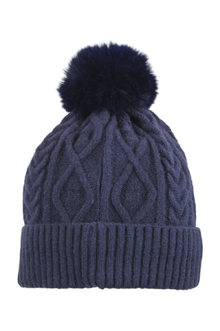 Gorro polar com pompom Montchat - Azul-marinho
