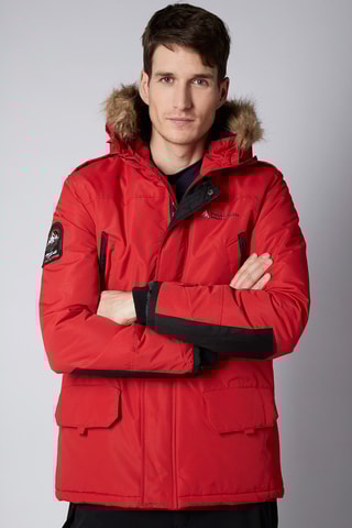 Parca com capuz Capeak Vermelho