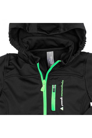 Corta-vento Softshell Ecanne Preto e verde-lima