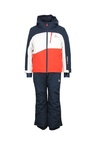 Casaco com capuz e calças de esqui Ecerome - Azul-marinho e laranja