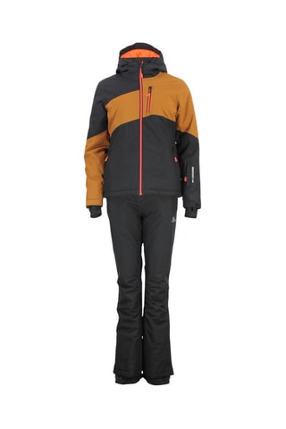 Casaco com capuz e calças de esqui Anice - Camel e preto