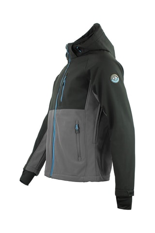 Blusão com capuz Softshell Cametis  Preto e cinzento